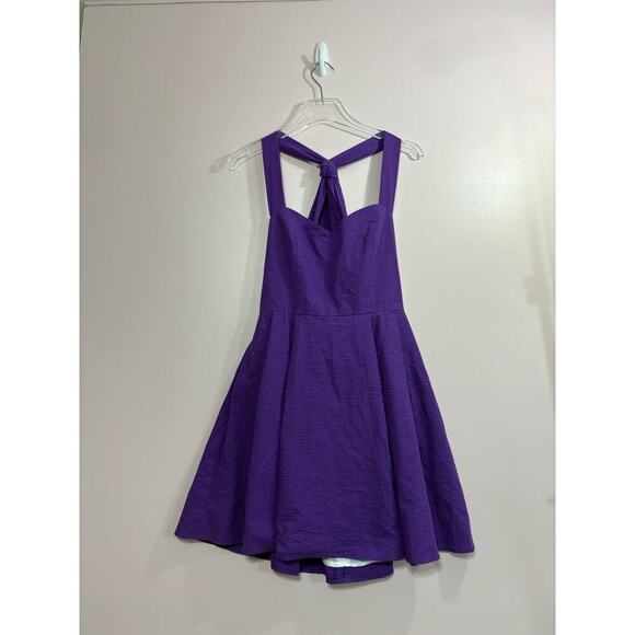 Lauren James Livingston Seesucker Dress in Purple Size Medium - Picture 4 of 7